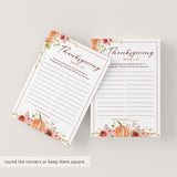 Thanksgiving Words Game for Family Printable
