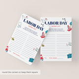 Printable Labor Day Worksheet
