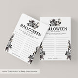 Skull Halloween Party Game Word List Digital Download