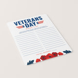 Printable Veterans Day Worksheet