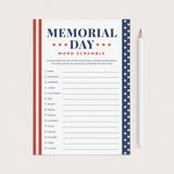 Memorial Day Word Scramble with Answers Printable by LittleSizzle