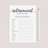 Retirement Scrambled Words Game Printable by LittleSizzle