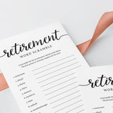 Retirement Scrambled Words Game Printable
