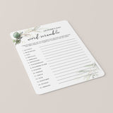 Mother's Day Word Scramble Game with Answer Key Printable