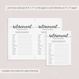 Retirement Scrambled Words Game Printable