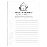 Housewarming Scrambled Words with Answers Printable by LittleSizzle