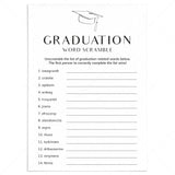 Graduation Word Scramble with Answer Key Printable by LittleSizzle