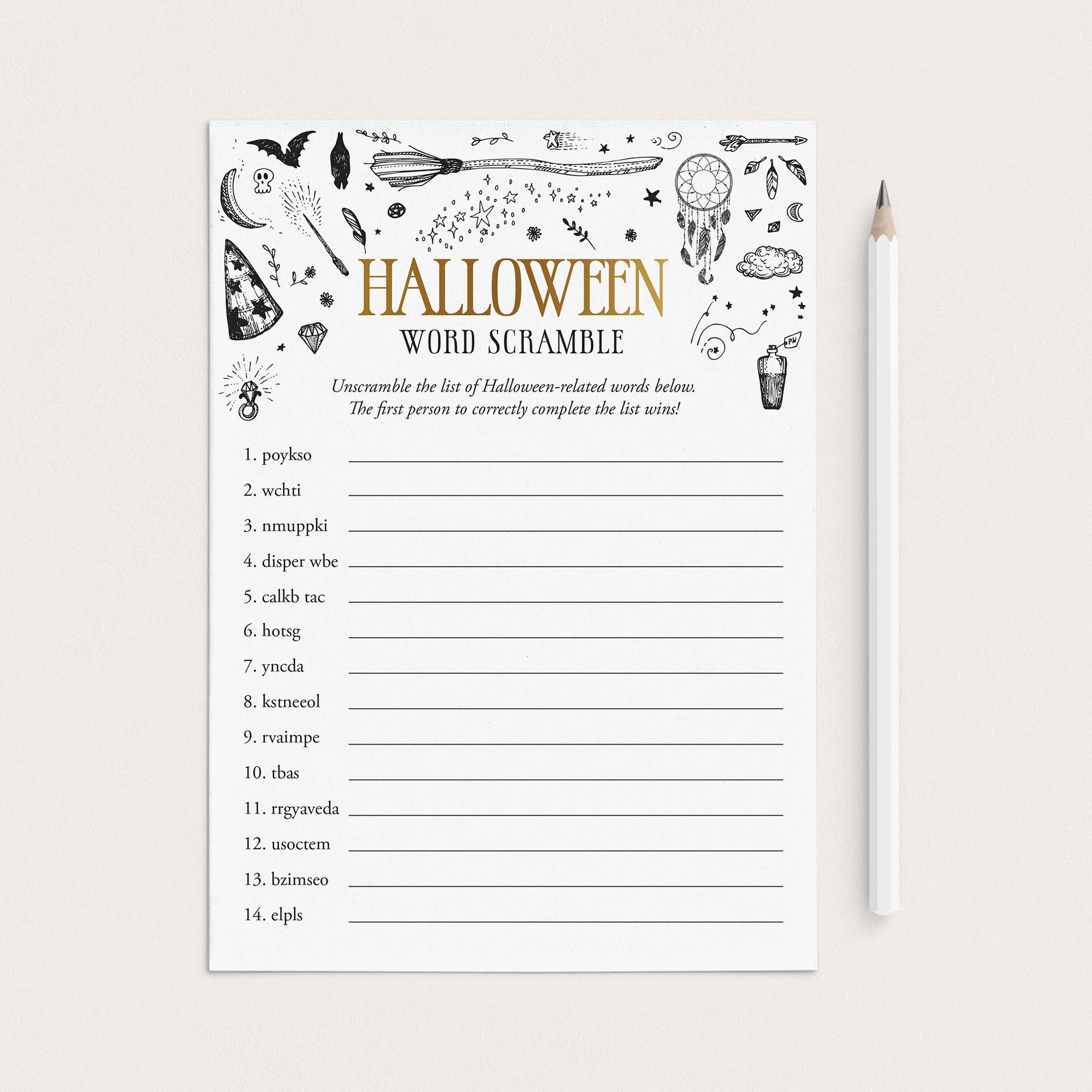 Hocus Pocus Halloween Word Scramble Game Printable by LittleSizzle