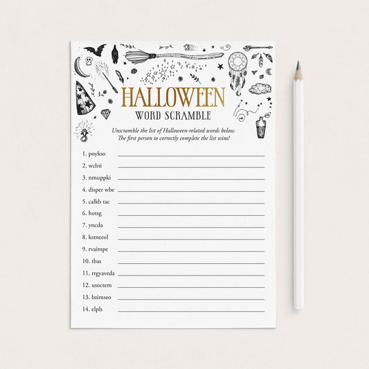 Hocus Pocus Halloween Word Scramble Game Printable by LittleSizzle