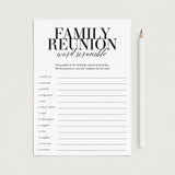 Family Reunion Game Word Scramble with Answer Key Printable by LittleSizzle