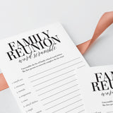 Family Reunion Game Word Scramble with Answer Key Printable