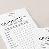 Graduation Word Scramble with Answer Key Printable