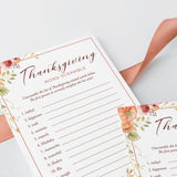 Thanksgiving Word Scramble with Answer Key Printable