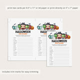Halloween Word Scramble Game with Answer Key Printable