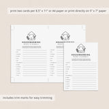 Housewarming Scrambled Words with Answers Printable