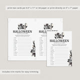 Floral Skull Halloween Word Scramble Game with Answers