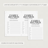 Family Reunion Game Word Scramble with Answer Key Printable
