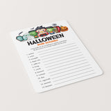 Halloween Word Scramble Game with Answer Key Printable