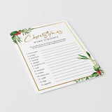 Greenery Christmas Party Game Word Scramble with Answers