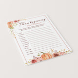 Thanksgiving Word Scramble with Answer Key Printable