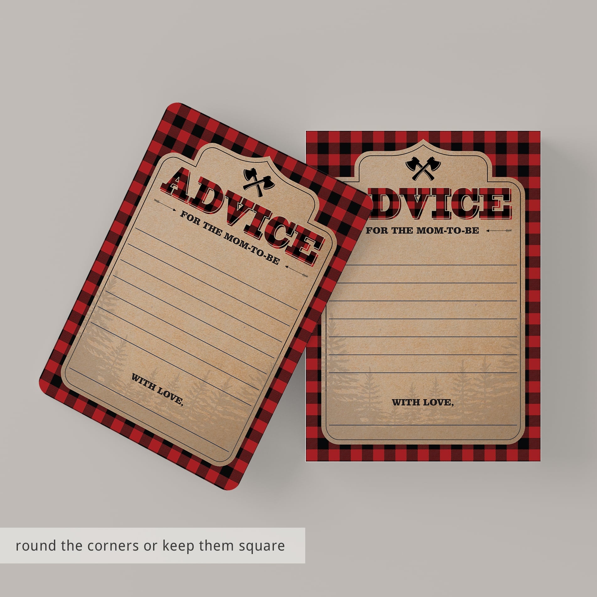 Rustic Baby shower keepsakes for the new mom