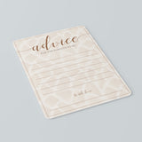 Giraffe Baby Shower Advice Cards for the Parents-To-Be Instant Download