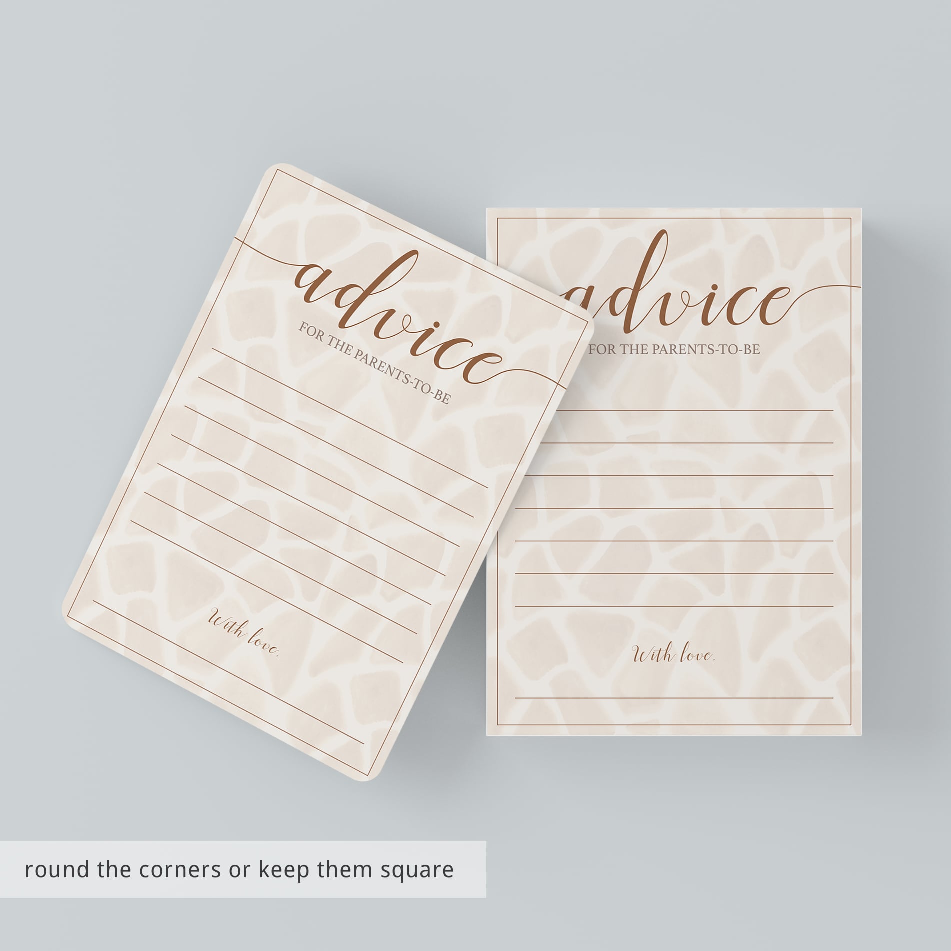 Jungle baby party advice cards for new parents by LittleSizzle