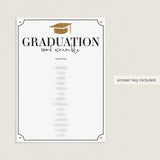 Word Scramble Graduation Party Game Printable