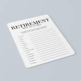 Modern Retirement Party Games Bundle Printable