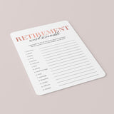 Women's Retirement Party Game Word Scramble with Answer Key