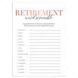 Women's Retirement Party Game Word Scramble with Answer Key by LittleSizzle