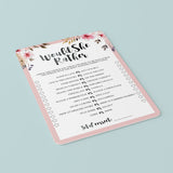 Floral Baby Shower Game Would She Rather Instant Download