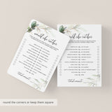 Modern Chic Would She Rather Baby Shower Game Printable