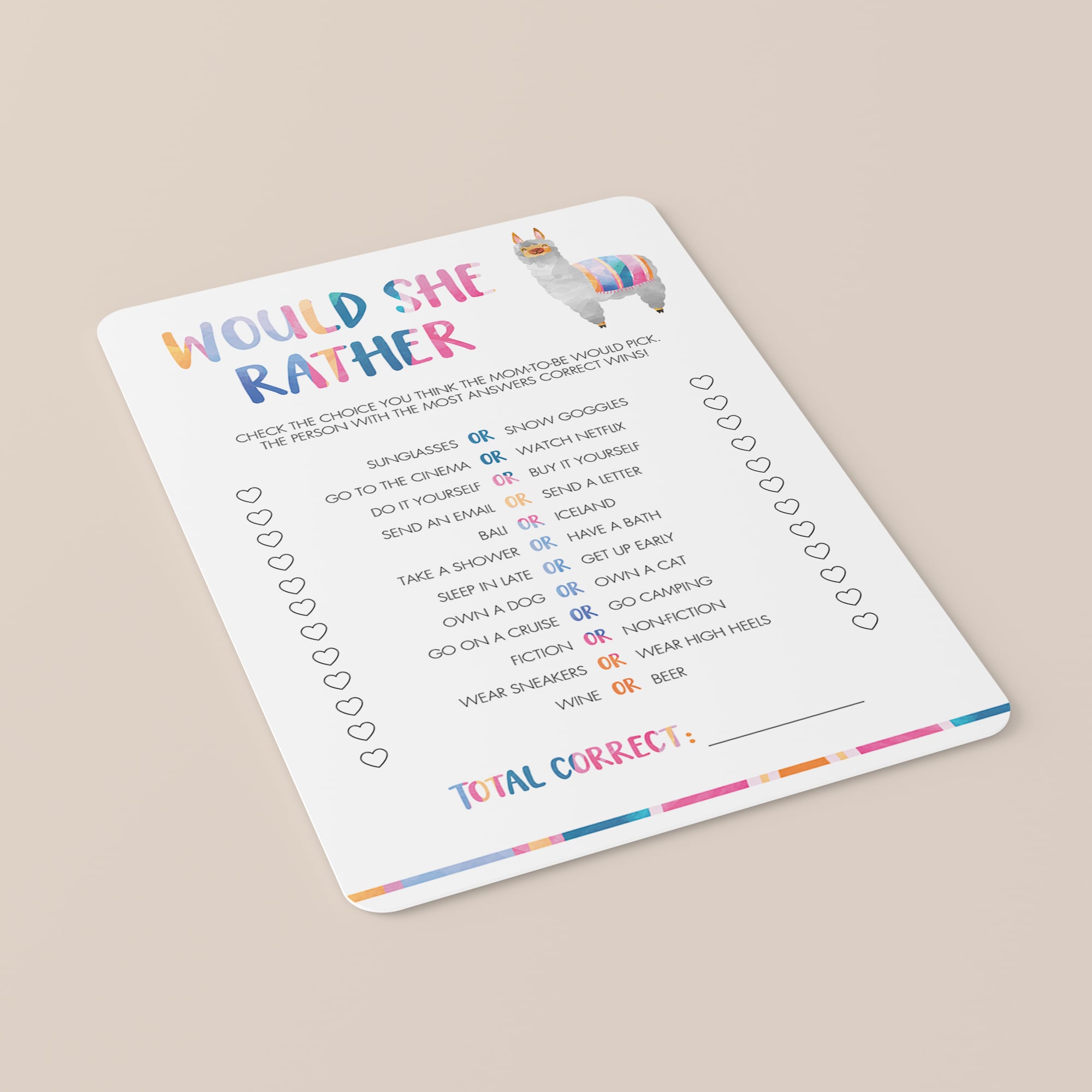 Unique llama baby shower games by LittleSizzle