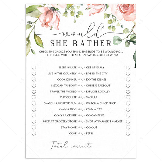 would she rather bridal shower game download by LittleSizzle