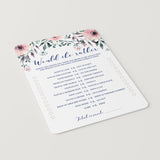 Blush Bridal Shower Games Would She Rather Printable