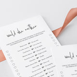 Would She Rather Bridal Game Printable
