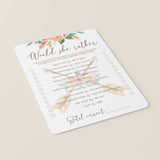 Printable Would She Rather Mommy Quiz Tribal Theme