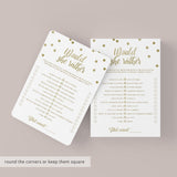 Instant download would she rather printable babyshower game by LittleSizzle