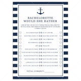 Let's Get Nauti Hen Party Game Would She Rather by LittleSizzle