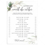 Mother's Day Game This or That Would She Rather by LittleSizzle