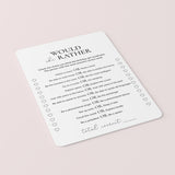 Would She Rather Birthday Game Printable