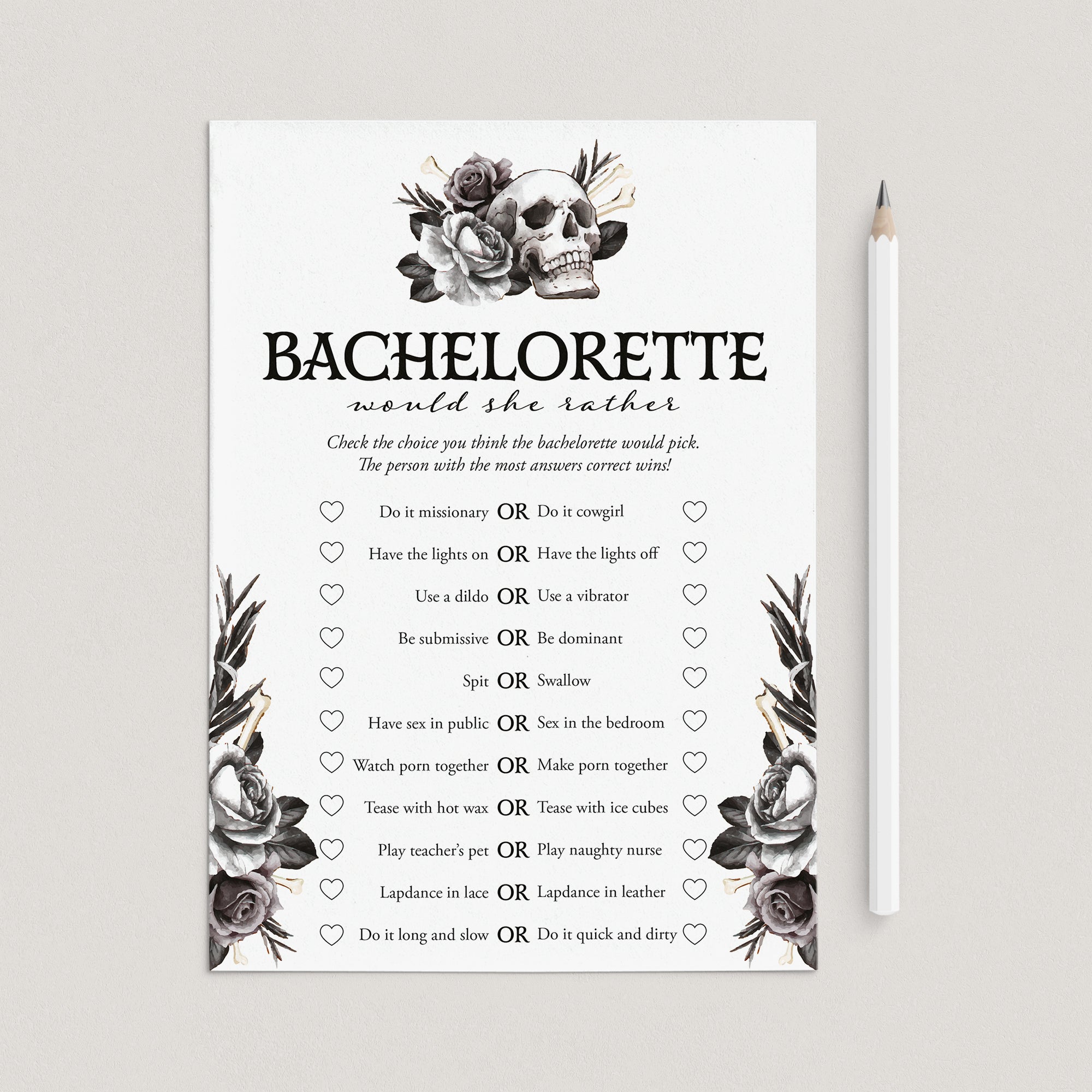 Till Death Do Us Party Game Would She Rather Printable by LittleSizzle