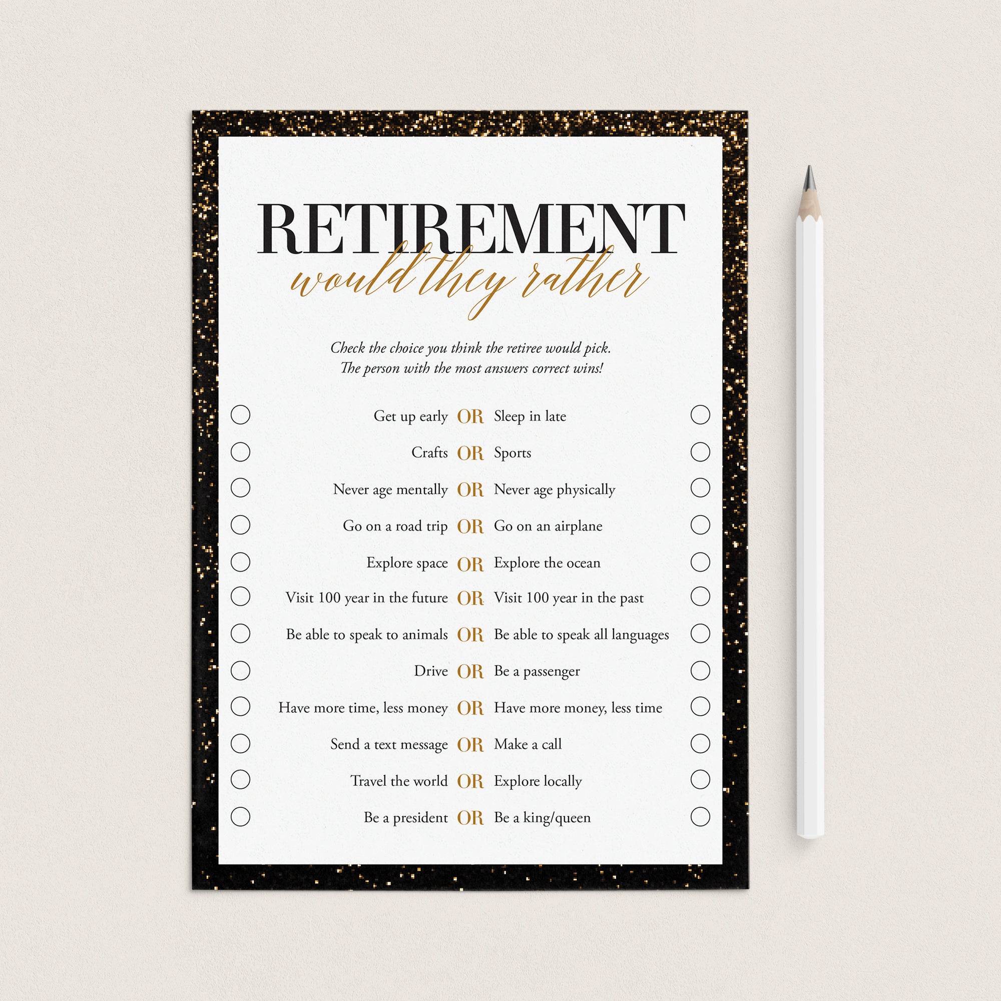Funny Retirement Party Game Would They Rather by LittleSizzle