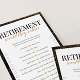 Funny Retirement Party Game Would They Rather