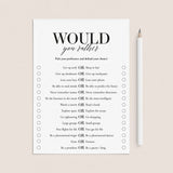 Would You Rather Icebreaker Game Printable by LittleSizzle