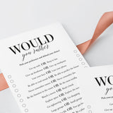 Would You Rather Icebreaker Game Printable