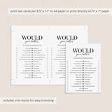 Would You Rather Icebreaker Game Printable