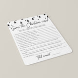 Black and White Christmas Carol Game Printable
