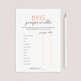 Born In 1993 32nd Birthday Party Games Bundle For Women